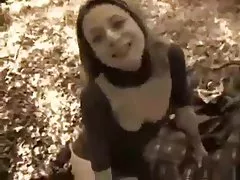 Vuelta al aire libre tiro en mamada