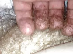 Frotar el vientre suave wifes, coño peludo